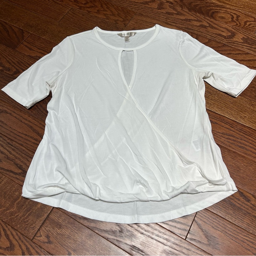 Banana Republic Keyhole Wrap Short Sleeve Shirt Modal - Size S
